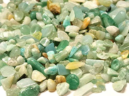 500 Stück Trommelsteine Klein Edelstein Perlen Set Heilsteine Edelstein ohne loch Chips Halbedelstein Schmuckstein, Beads Gemstone (Amazonit 4~8 mm)