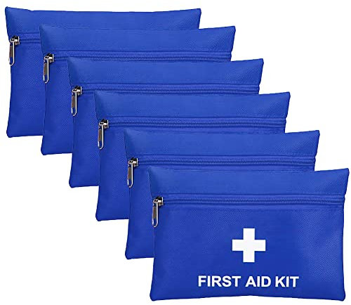 Mini Erste Hilfe Tasche Leer,6 Stück Medikament Tasche Klein,Tragbar Medikamententasche, Medikament Tasche,Medizin Aufbewahrungstasche für Haus, Auto, Reise, Büro, Sport, Wandern, Camping, Blau