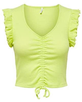 Only-Top corto fruncido Laila Verde Lima-M