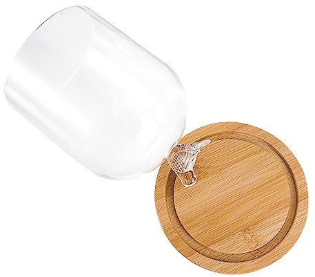 Uonlytech Glasabdeckung Für Getrocknete Und Konservierte Blumen Transparente Blumenkuppel Aus Glas Holzsockel Für Diy-anwendungen Blumenglasabdeckung Zum Verschenken