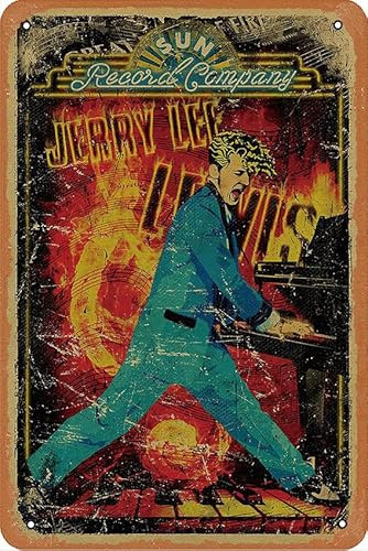 Jerry Lee Lewis Iron On Transfer #1 Poster Retro Metall Blech Vintage Schild 30,5 x 20,3 cm Bar Music Club Man Cave Room Wall Decor…