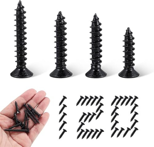 120 Pièces M5 Vis Placo Vis Autoforeuse Metal Vis Inox Vis à Bois Vis Noire Vis Autoforeuse pour le Bois fin les Meubles les Bureaux les Plastiquesvis à Bois (M5)