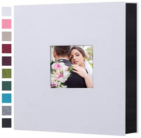 Mublalbum Fotoalbum, 10 x 15 cm, 600 Fotos, Leineneinband, großes Bilderbuch für horizontale und vertikale Taschen, für Hochzeit, Familie, Jahrestag und Baby, Weiß