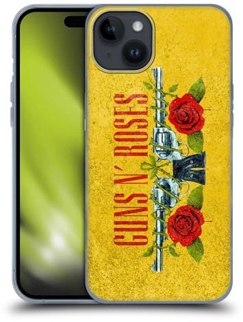Head Case Designs Offizielle Guns N' Roses Pistolen Vintage Soft Gel Handyhülle Hülle kompatibel mit Apple iPhone 15 Plus
