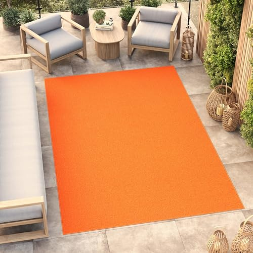 TAPISO Mono Teppich Kurzflor Indoor UV-beständig Orange Einfarbig Wohnzimmer Schlafzimmer Kinderzimmer Modern Design ÖKO-TEX 300 x 400 cm