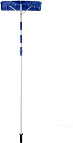 21FT Teleskop-Schneeschaufel mit Dachrechen, Poly-Schneeschaufel for Entfernen von Schnee vom Dach