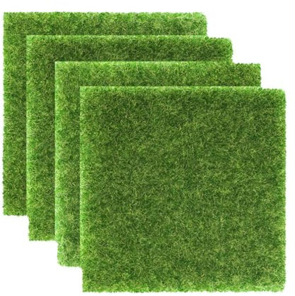 ibasenice Lot de 4 tapis de gazon artificiel pour tortue - Plateforme de tortue - Plateforme de pelouse - Rampe de tortue - Pour reptiles et animaux domestiques - Accessoires d'aquarium