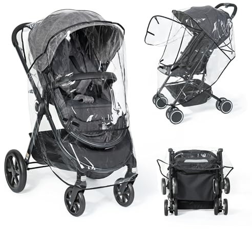 Orzbow Universal Regenschutz Kinderwagen, Atmungsaktiv Kinderwagen Regenschutz mit Fenster, Geruchlos Regenschutz Buggy Regenverdeck Kinderwagen, Bequemer Einbau,Extrem Wasserdicht und Langlebig