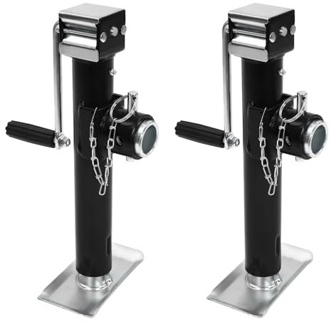 KiwiHood 1T Cric pivotant pour remorque, 26 cm/10 cm, avec socle de support pour remorques de camping-car, chevaux, remorques de véhicules utilitaires, remorques de yachts