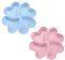 STOUCLA Lot de 2 assiettes à collation avec 4 compartiments, en forme de cœur, bols à collation, assiettes à fruits, assiettes à fruits, collations, pour bonbons, desserts, fruits, noix, rose et bleu