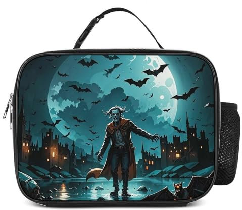 EKYOSHCZ Insulated Lunch Bag for Women Men Reusable Lunch Box Zombies Walk Towards Abandoned Castles Leakproof Lunch Cooler Bag for Office Work