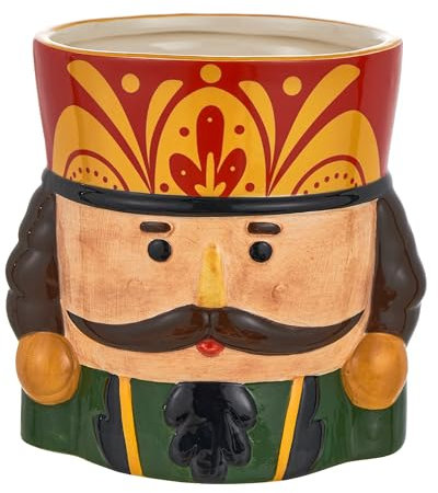 Baroni Home Schiaccianoci Natalizio in Porcellana Decorata, Sopramobile Vaso Decorazione Colorata Personaggio Natalizio, (Vaso Vestito Verde)