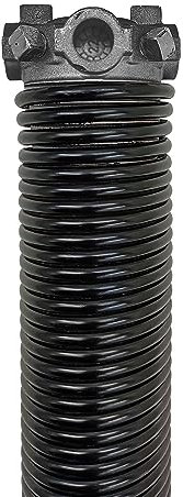 KaiMinDogz Left Hand Wind (Black Cone) 2 Garage Door Torsion Spring with Non-Slip Winding Bars & Gloves, Electrophoresis Black Coated, for Replacement, MIN 16,000 Cycles (0.218x2x28)
