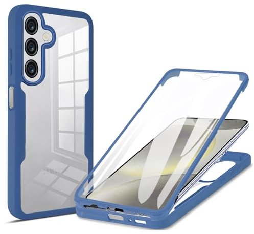 360 Grad Hülle Kompatibel mit Samsung Galaxy A16 | Handyhülle mit eingebautem Displayschutz für Galaxy A16 | Blau