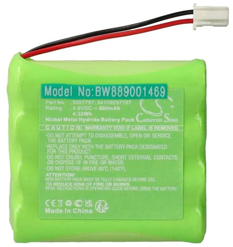 vhbw Batterie Compatible avec Mini One D Clubman F54 LCI 2019+, Cooper S Cabrio F57 2019+ transmetteur de localisation d'urgence (900mAh, 4,8V, NiMH)