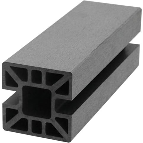 HORI Sichtschutzzaun Pfosten | WPC | Sichtschutz | Gartenzaun | Zaun | Lamellenzaun I Grau I Verbindungspfosten 99,5 cm