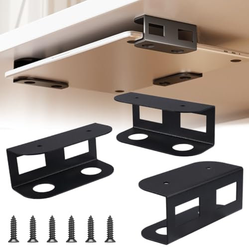 FerraDrend Support pour Ordinateur Portable sous Le Bureau,Supports Multifonctions sous Le Bureau pour Ordinateur Portable,Clavier,Tablette,Routeur, pour Appareils 4cm D'éPaisseur