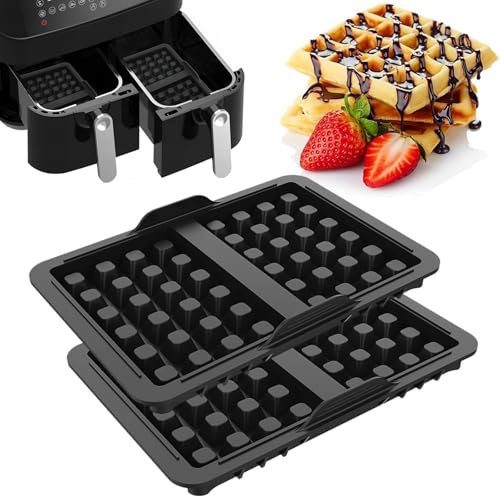 ROMANVIC Ninja Heißluftfritteuse Zubehör,2 Stück Ninja Airfryer Zubehör mit Ninja AF300EU,AF400EU,AF451EU,SL400EU, und AF500DE,Belgische Waffeleisen Silikon Zubehör