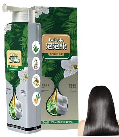 Tintura per capelli vegetale naturale 100 ml a base di bolla a base di copertura grigia uomo uomo colorare crema cuoio capelluto sicuro & nero, naturale per grigio