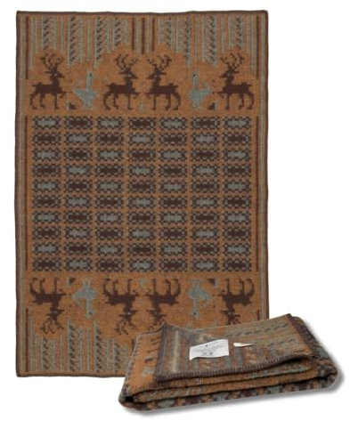 ÖJBRO VANTFABRIK Scania Måns gewebte Wolldecke 90x130 cm braun 100% Schafwolle Strick-Plaid Tagesdecke Schossdecke Quilt warm weich - Hergestellt in Schweden