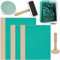 Hlimior Pack of 9 Lino Printing Kit for Engraving Including 3 Wood Linocut Plates Blocks 3 Rubber Plates Sheets 1 Roller 1 Mushroom Roller 1 Brayer for Printmaking Lino Printing Art and Craft