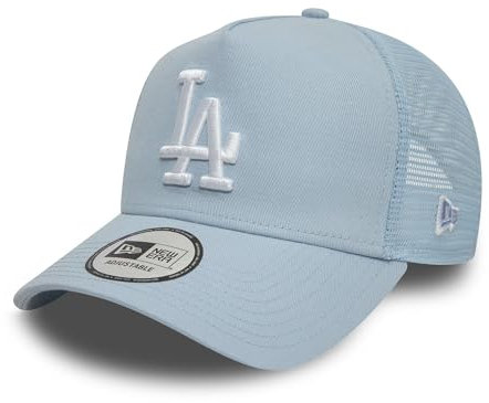 New Era MLB Truckercap Los Angeles Dodgers Verstellbarer Verschluss gebogener Schirm LA Logo Basecap blau - One-Size