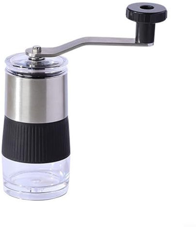 Macinacaffè manuale in acciaio inox, design compatto e leggero per un facile trasporto durante le avventure all'aria aperta (argento)