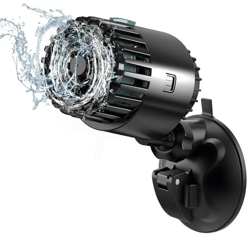 AQQA Aquarium Strömungspumpe Wavemaker,12W Aquarium Umwälzpumpe Wellenpumpe mit 360°verstellbarer PowerHead,Wellenmacher für Aquarien mit mit starkem Saugplatte,für 280-560L Aquarien