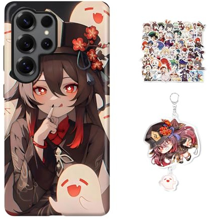 Hülle für Samsung Galaxy S25 Ultra Genshin Impact Anime Spiel [Mit Schlüsselbund und Aufklebern] Cartoons Stoßfest Hartschalenhülle Silikon Case Handyhülle für Samsung Galaxy S25 Ultra - Hülle 10