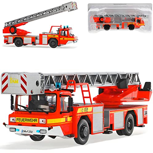 alles-meine.de GmbH Iveco Magirus DLK 2312 Feuerwehr Lam 1/43 Ixo Modell Auto mit individiuellem Wunschkennzeichen