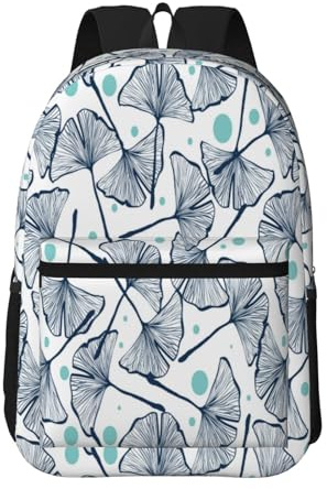 Ginkgo Biloba,17-Zoll-Rucksack mit Taschen, lässiger Tagesrucksack, wasserabweisende Schultasche