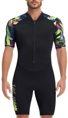 Generico Costume Nuoto Uomo Intero Piscina Maniche Corte Costumi Interi Mare Sportivi Costume Intero Costumi Interi Training Badeanzüge Vacanze Strandmode Bagno Bademode Urlaub Beachwear Schwimmanzug