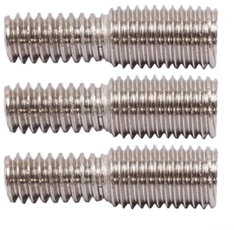 Lot de 3 vis à double extrémité en acier inoxydable, adaptateur de boulon réducteur de 7 mm à 6 mm avec filetage 1/4-20 et 5/16-24 pour accessoires de cyclisme, argent