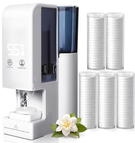 Hot Face Towel Dispenser - Original Auto Compressed Towels Wamer Heater Machine with 100 Towels, 55°c Constant Temperature, 5-Second Warmth, Smart Voice Alerts, for Spa Home Salon (Heater+20 Towels)