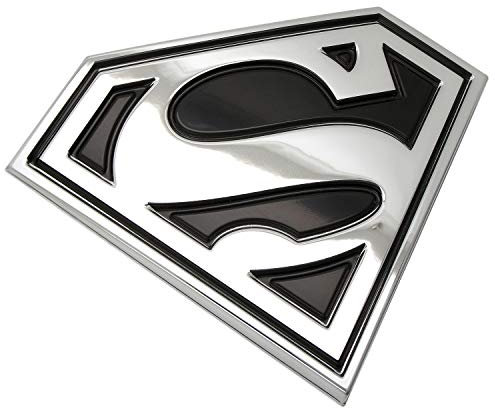 Fan Embleme Superman Logo 3D Auto Emblem Schwarz/Chrom, DC Comics Automobil Aufkleber Aufkleber Flexes, um voll auf Autos, LKWs, Motorräder, Laptops, etc