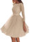 Mi-Longue Robe Brillante Paillette Tutu Tulle Dos Nu Elégant de Cocktail Champagne 38