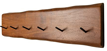 invicta INTERIOR Massive Wandgarderobe MAMMUT 80cm Akazie mit 6 Kleiderhaken Garderobenhaken Garderobe