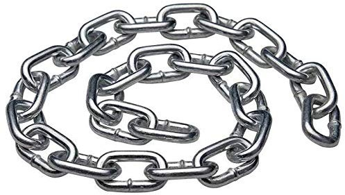 Heavy Duty Galvanized Chain Links Extra Strong Welded Dipped Shiny Chrome Plated and Polished DIY for Fence Gate Bike Cycle Security Lock (3mm, 3 Metre)