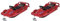 AlpenGaudi 2 Stück BOB ZWEISITZER DOUBLERACE SCHNEEBOB Rot CA. 114 X 55 X 28 cm Alpen Gaudi Double Race FÜR Zwei
