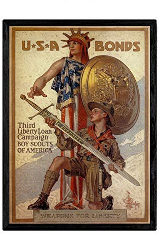 Nacnic Vintage-Poster von USA, Dekoration für Innenräume, mit Bildern im Vintage-Stil, antike Werbung, Retro-Dekoration, Größe A4, mit Rahmen