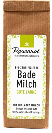 Rosenrot Naturkosmetik - Bademilch - Gute Laune - Mit Bio-Kokosmilch - Zitrisch frischer Duft - 100% natürlichen Ursprungs