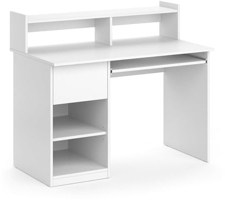 Vicco Schreibtisch Keno, Arbeitstisch für das Büro, Weiß, 106 x 60 cm
