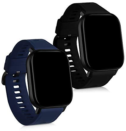 kwmobile 2X Sportarmband kompatibel mit Huami Amazfit GTS 2 Mini Armband - Fitnesstracker Band Set aus TPU Silikon
