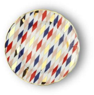 BITOSSI PIATTO DESSERT QUADRI 20,5CM.