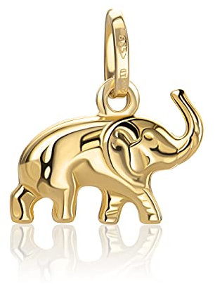 PRINS JEWELS Kleiner Elefanten Charm Anhänger 14 Karat 585 Gelbgold Kettenanhänger