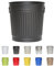 Jinfa | Cubo de basura de metal con asas | Contenedor vintage para interiores, reciclaje | Sin tapa | Negro | Tamaño: L | 36 cm de diámetro, 36,5 cm de altura | Volumen: 35 Litros