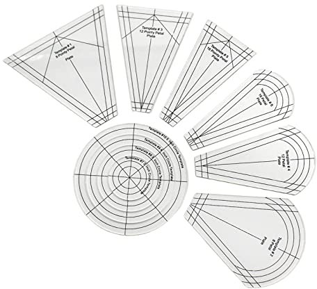Colcolo 10pcs Regular Plate Template Acrylic Clear Quilting Patchwork Ruler Sewing Stencils for Domestic Sewing Tool