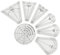 Colcolo 10pcs Regular Plate Template Acrylic Clear Quilting Patchwork Ruler Sewing Stencils for Domestic Sewing Tool