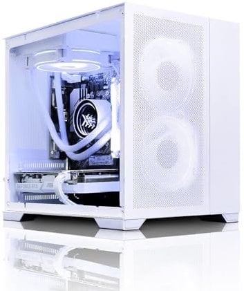 ADMI Gaming PC • Liquid Cooled 5600X • RTX 4060 Ti Graphics Card • 16GB 3600MHz DDR4 • 1TB NVME SSD • White Mesh Cube RGB Gaming Case • WIFI • ASUS TUF K1 keyboard & TUF M3 RGB Mouse • Windows 11