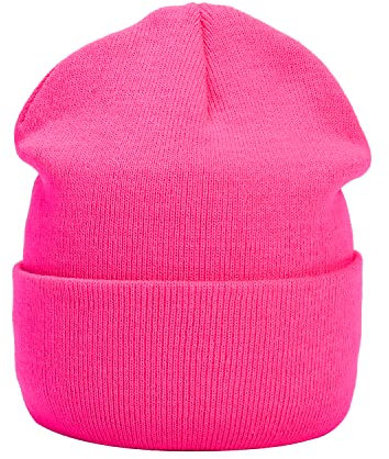 MASADA Damen und Herren Beanie Winter-Mütze - Neonpink